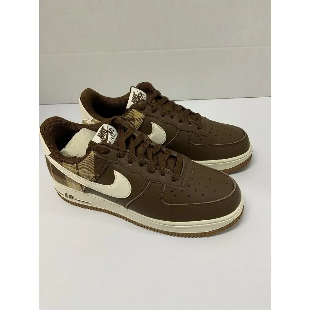 Nike Air Force 1 '07 LX Cacao Plaid DV0791 200 Size 7.5 Brown Tan Low Top Shoes